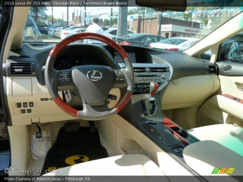 Obsidian Black / Parchment/Brown Walnut 2010 Lexus RX 350 AWD