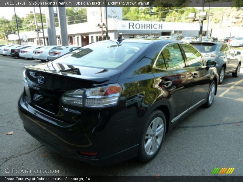 Obsidian Black / Parchment/Brown Walnut 2011 Lexus HS 250h Hybrid Premium