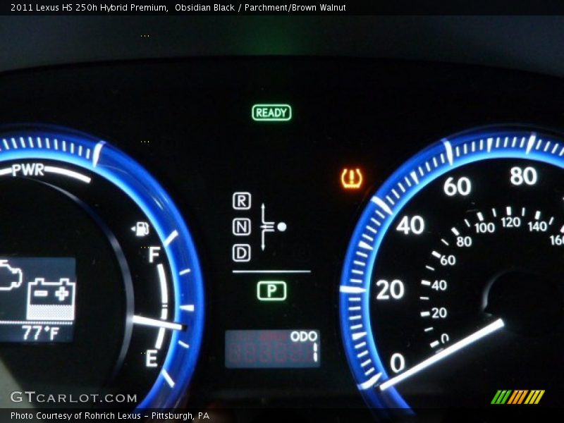Obsidian Black / Parchment/Brown Walnut 2011 Lexus HS 250h Hybrid Premium