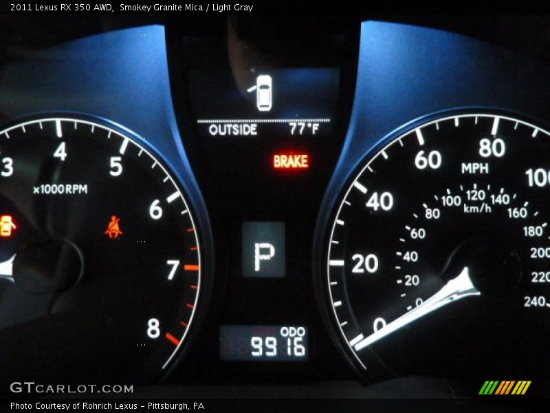 Smokey Granite Mica / Light Gray 2011 Lexus RX 350 AWD