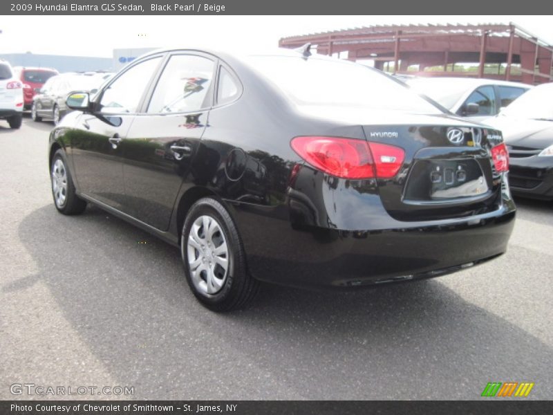 Black Pearl / Beige 2009 Hyundai Elantra GLS Sedan