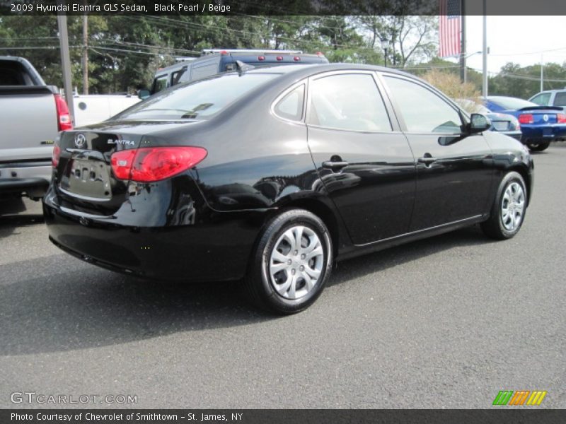Black Pearl / Beige 2009 Hyundai Elantra GLS Sedan