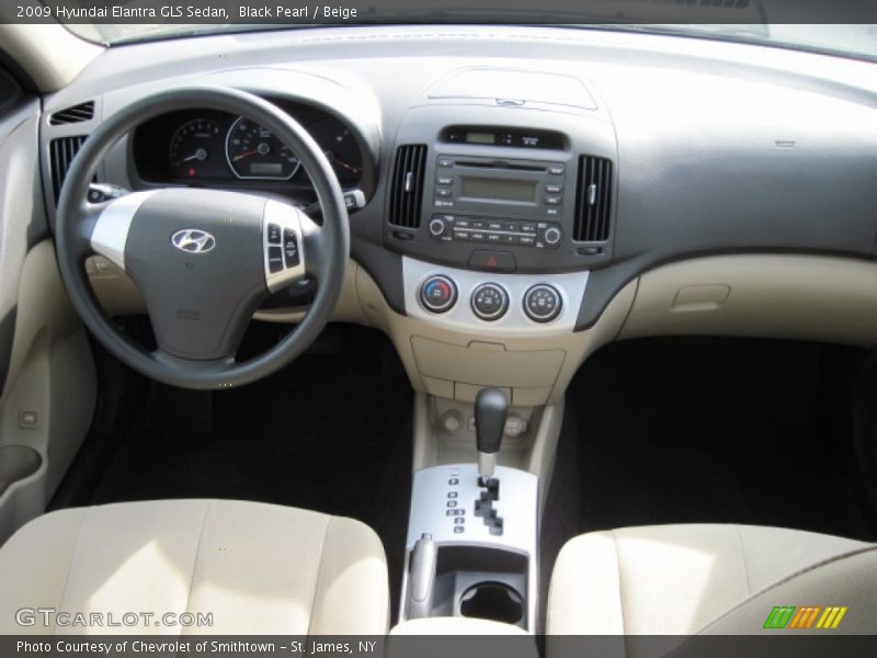 Black Pearl / Beige 2009 Hyundai Elantra GLS Sedan