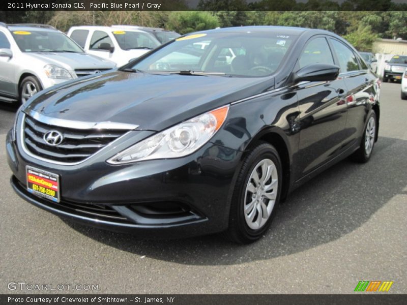 Pacific Blue Pearl / Gray 2011 Hyundai Sonata GLS