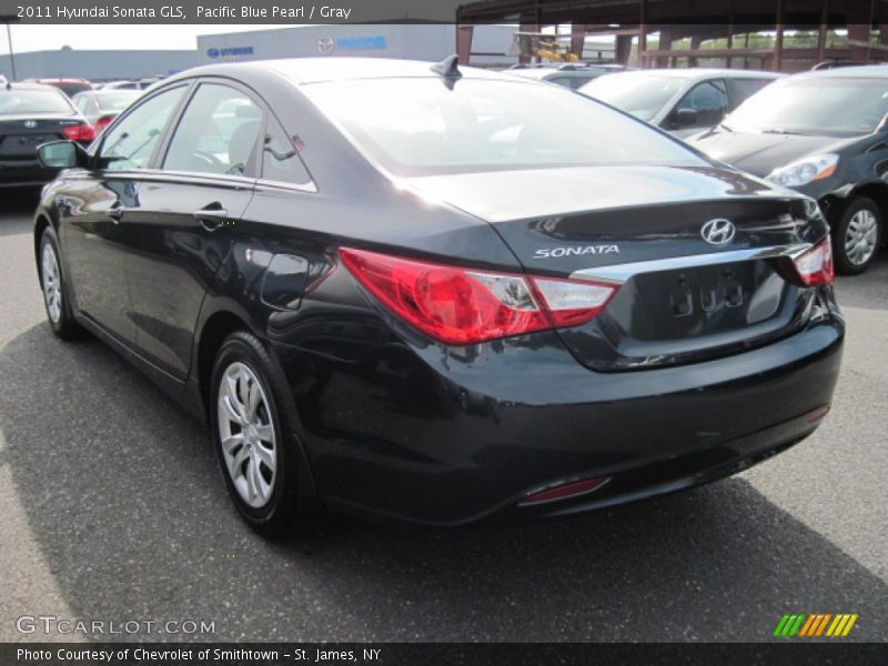 Pacific Blue Pearl / Gray 2011 Hyundai Sonata GLS