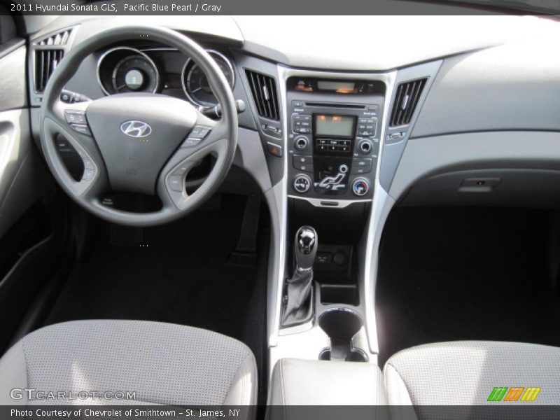 Pacific Blue Pearl / Gray 2011 Hyundai Sonata GLS