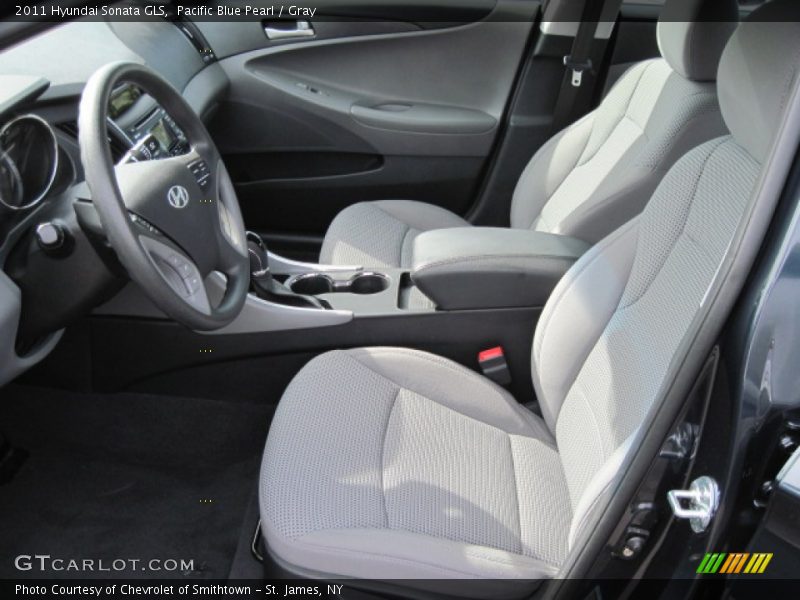 Pacific Blue Pearl / Gray 2011 Hyundai Sonata GLS
