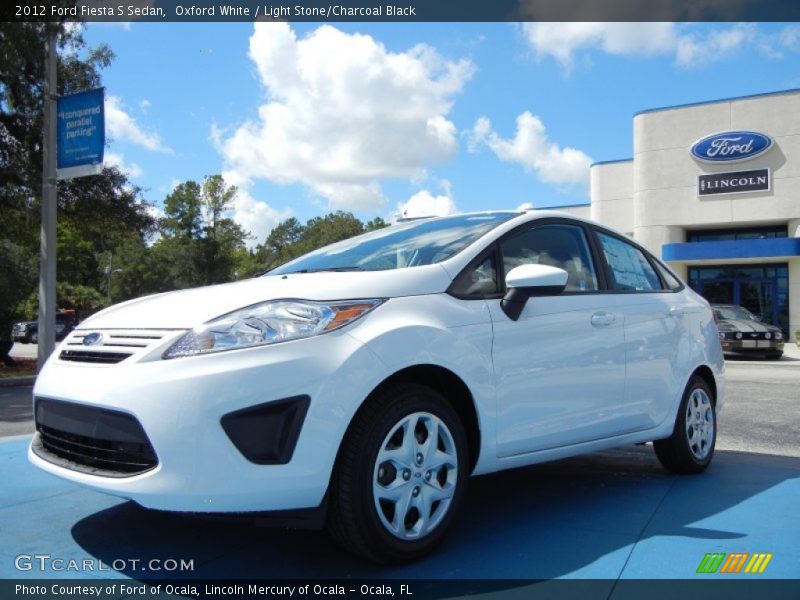 Oxford White / Light Stone/Charcoal Black 2012 Ford Fiesta S Sedan