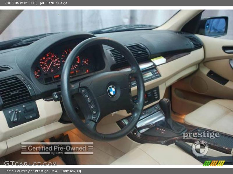 Jet Black / Beige 2006 BMW X5 3.0i