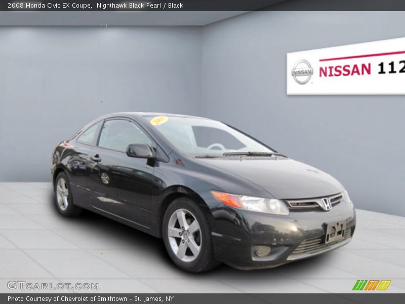 Nighthawk Black Pearl / Black 2008 Honda Civic EX Coupe