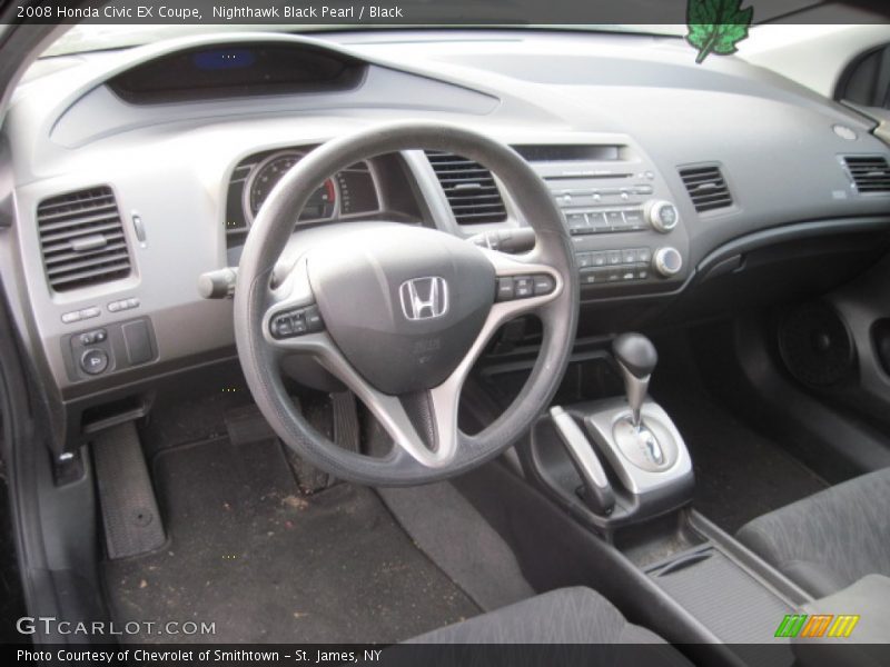 Nighthawk Black Pearl / Black 2008 Honda Civic EX Coupe