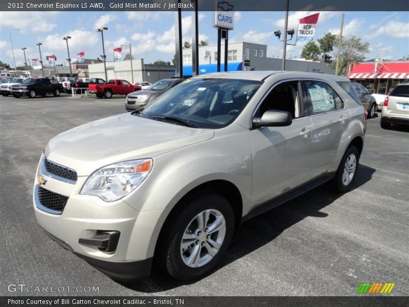 Gold Mist Metallic / Jet Black 2012 Chevrolet Equinox LS AWD