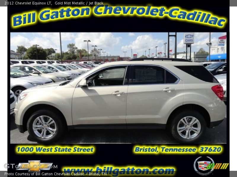 Gold Mist Metallic / Jet Black 2012 Chevrolet Equinox LT