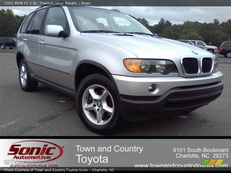 Titanium Silver Metallic / Beige 2003 BMW X5 3.0i