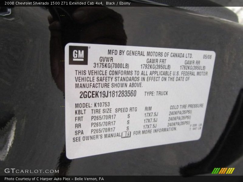 Black / Ebony 2008 Chevrolet Silverado 1500 Z71 Extended Cab 4x4