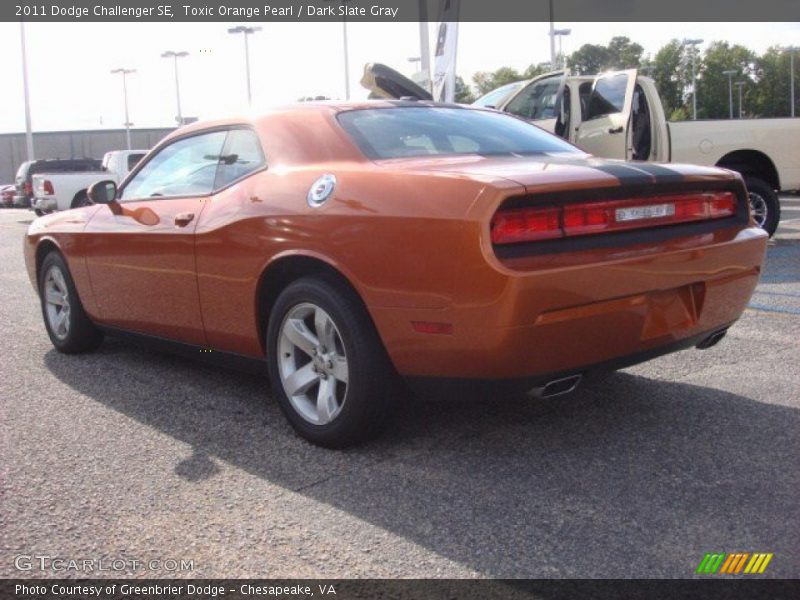 Toxic Orange Pearl / Dark Slate Gray 2011 Dodge Challenger SE