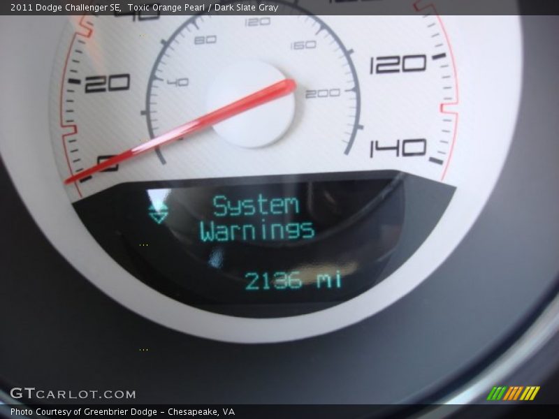 Toxic Orange Pearl / Dark Slate Gray 2011 Dodge Challenger SE