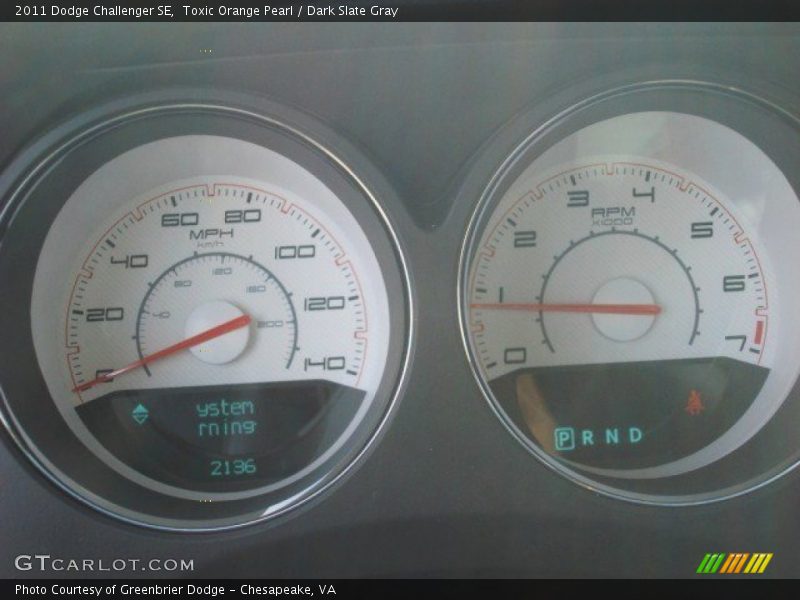 Toxic Orange Pearl / Dark Slate Gray 2011 Dodge Challenger SE