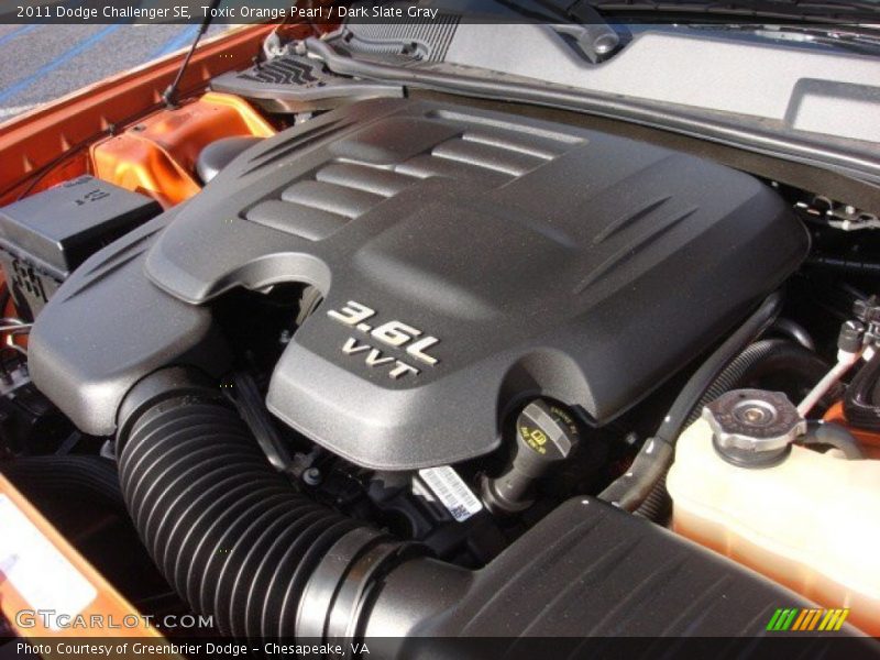 Toxic Orange Pearl / Dark Slate Gray 2011 Dodge Challenger SE