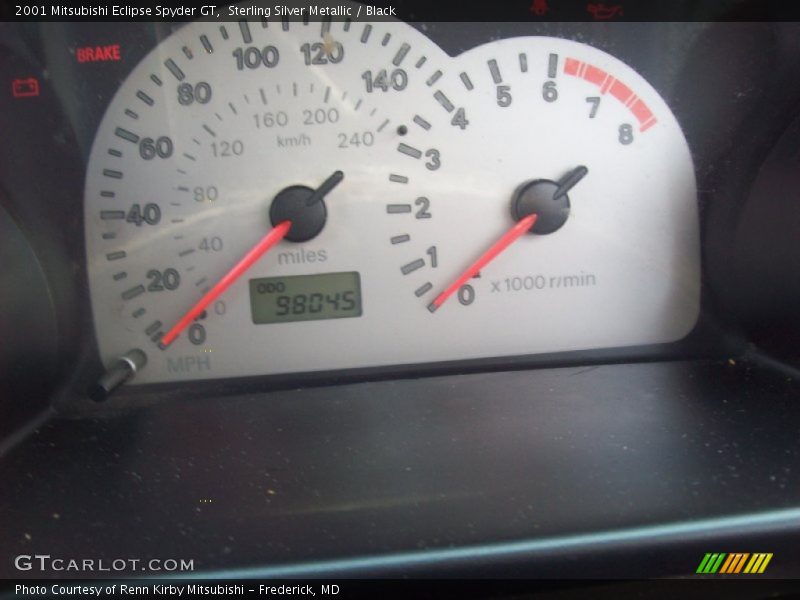 Sterling Silver Metallic / Black 2001 Mitsubishi Eclipse Spyder GT