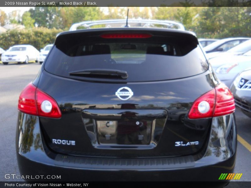 Wicked Black / Black 2009 Nissan Rogue SL AWD