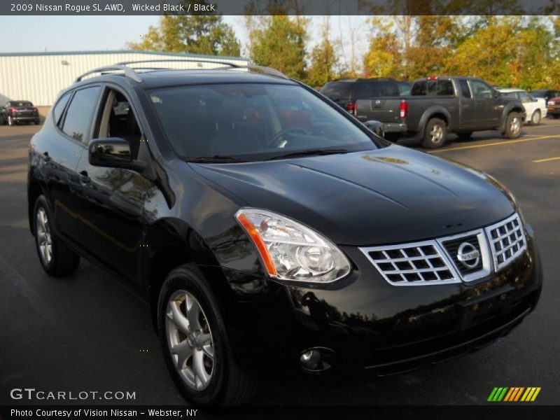 Wicked Black / Black 2009 Nissan Rogue SL AWD