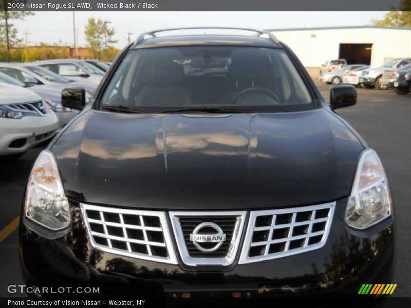 Wicked Black / Black 2009 Nissan Rogue SL AWD