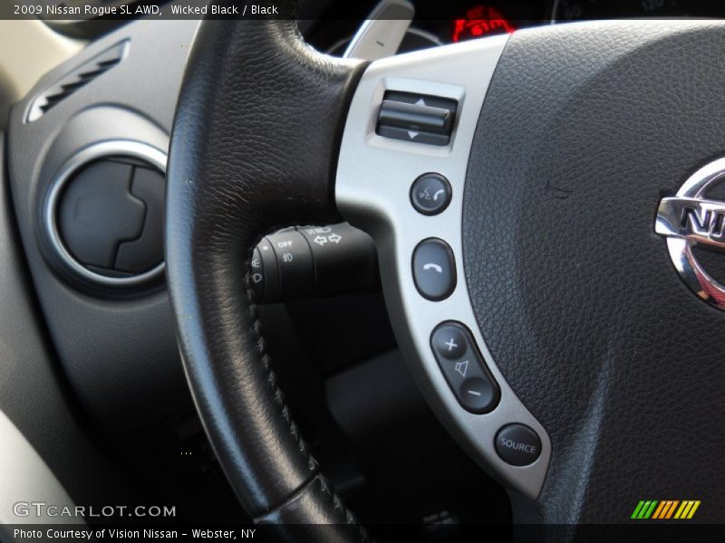 Wicked Black / Black 2009 Nissan Rogue SL AWD