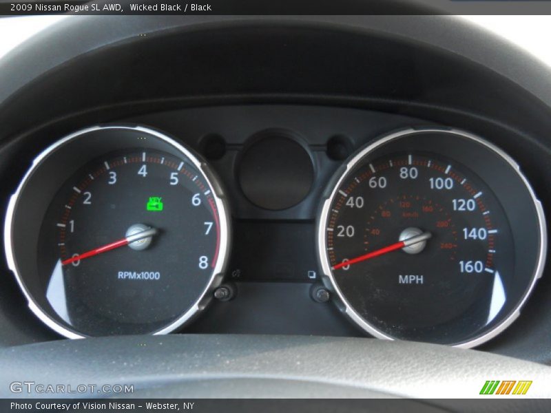 Wicked Black / Black 2009 Nissan Rogue SL AWD