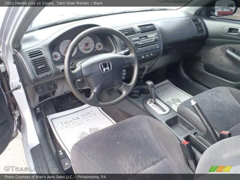 Satin Silver Metallic / Black 2001 Honda Civic LX Coupe