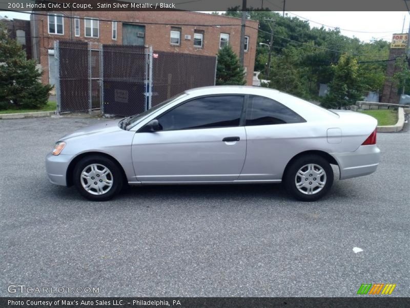 Satin Silver Metallic / Black 2001 Honda Civic LX Coupe