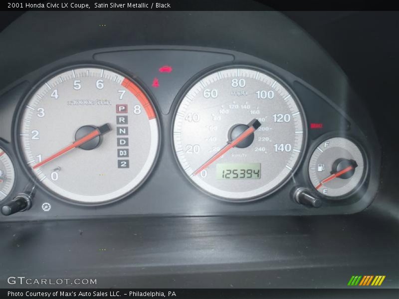 Satin Silver Metallic / Black 2001 Honda Civic LX Coupe