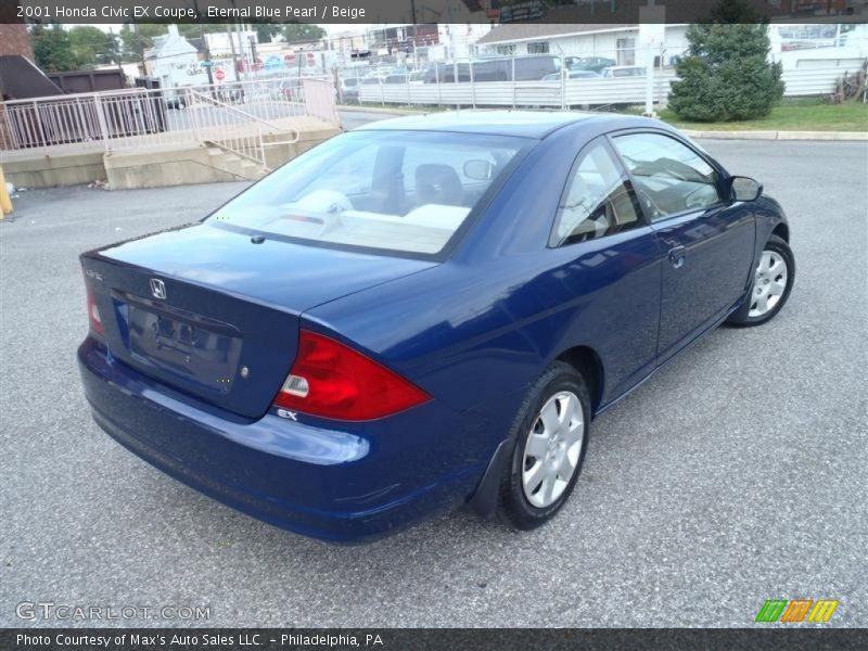 Eternal Blue Pearl / Beige 2001 Honda Civic EX Coupe