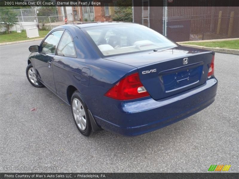 Eternal Blue Pearl / Beige 2001 Honda Civic EX Coupe
