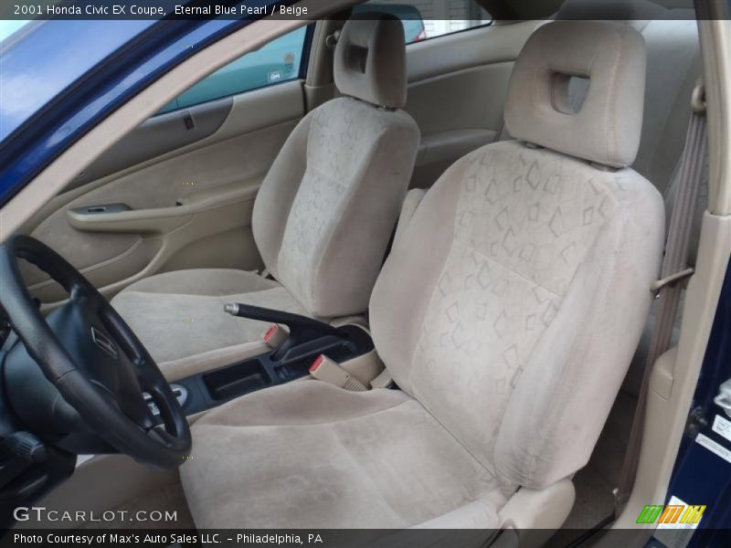Eternal Blue Pearl / Beige 2001 Honda Civic EX Coupe