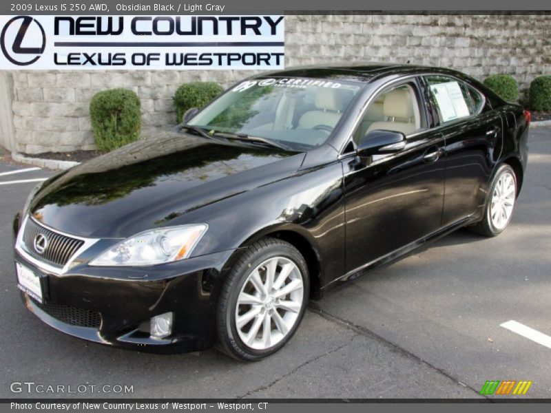 Obsidian Black / Light Gray 2009 Lexus IS 250 AWD