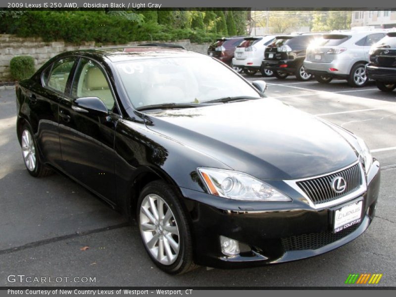 Obsidian Black / Light Gray 2009 Lexus IS 250 AWD