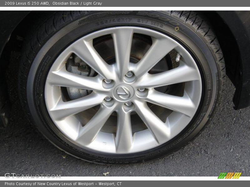 Obsidian Black / Light Gray 2009 Lexus IS 250 AWD