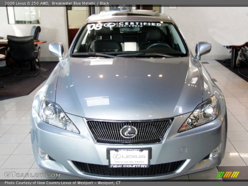 Breakwater Blue Metallic / Black 2008 Lexus IS 250 AWD