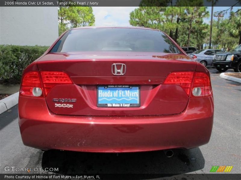 Tango Red Pearl / Ivory 2006 Honda Civic LX Sedan