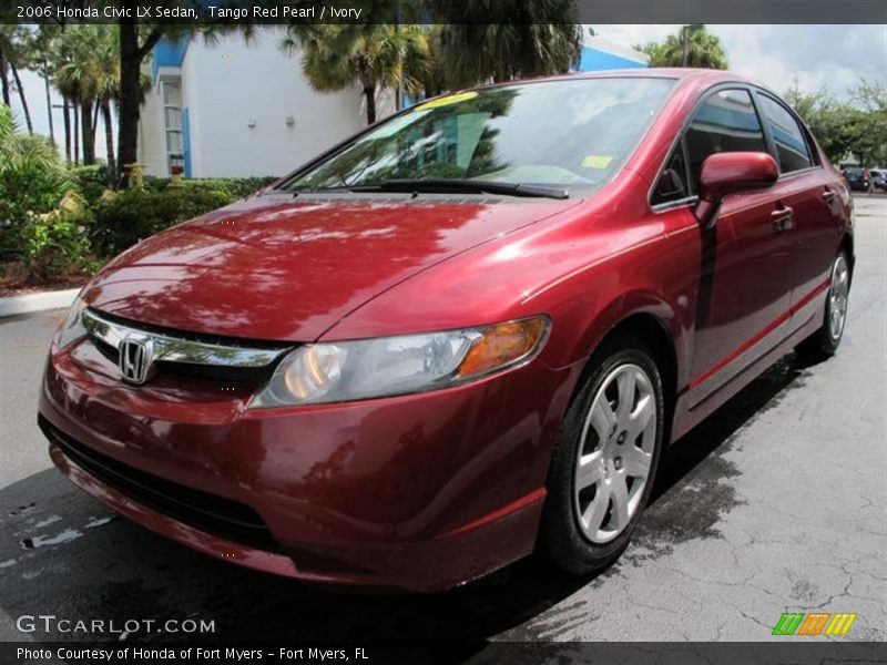 Tango Red Pearl / Ivory 2006 Honda Civic LX Sedan