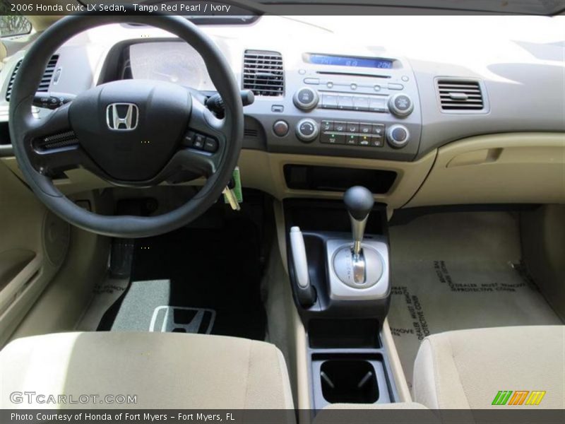 Tango Red Pearl / Ivory 2006 Honda Civic LX Sedan