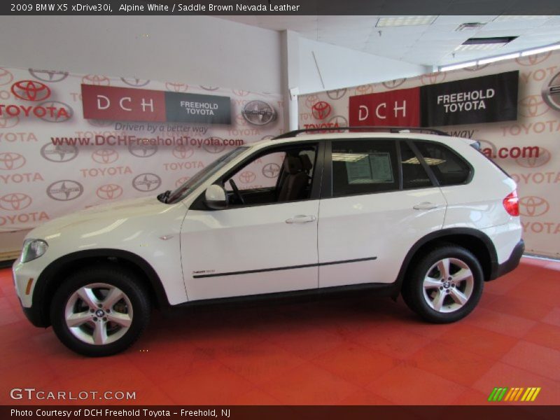 Alpine White / Saddle Brown Nevada Leather 2009 BMW X5 xDrive30i
