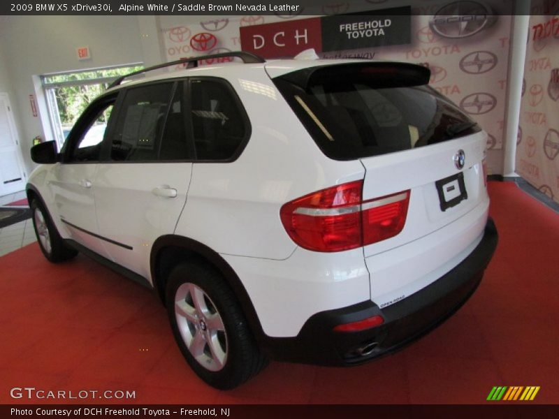 Alpine White / Saddle Brown Nevada Leather 2009 BMW X5 xDrive30i