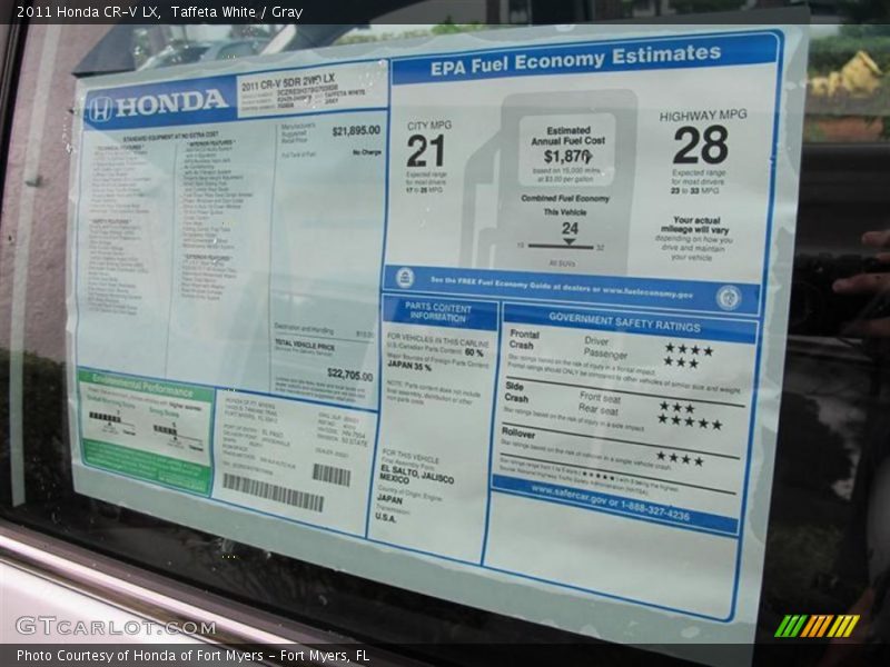  2011 CR-V LX Window Sticker