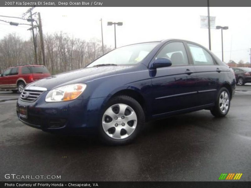 Deep Ocean Blue / Gray 2007 Kia Spectra EX Sedan