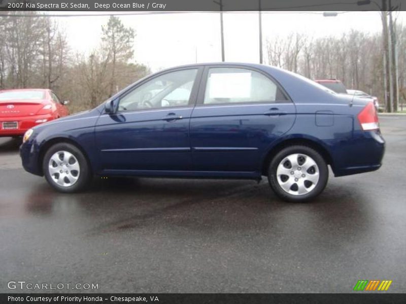 Deep Ocean Blue / Gray 2007 Kia Spectra EX Sedan