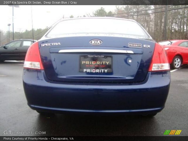 Deep Ocean Blue / Gray 2007 Kia Spectra EX Sedan