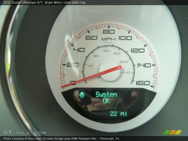 Bright White / Dark Slate Gray 2012 Dodge Challenger R/T