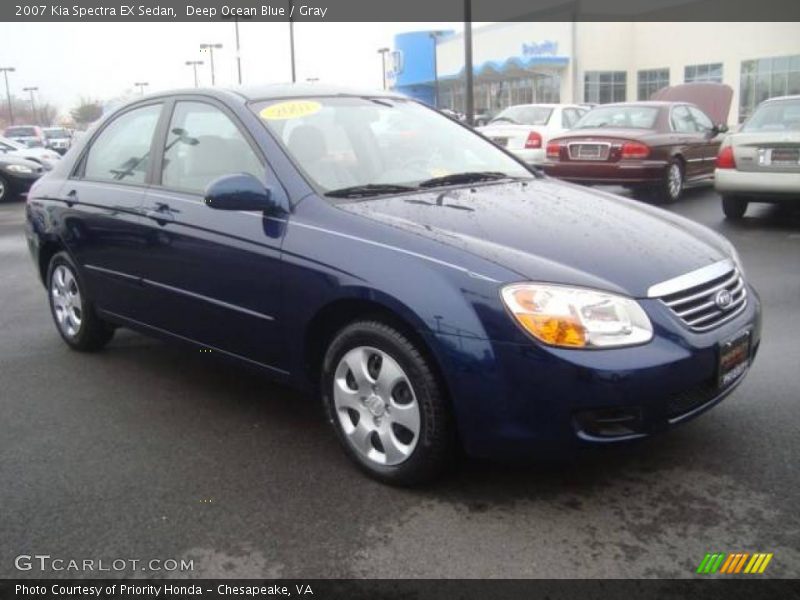 Deep Ocean Blue / Gray 2007 Kia Spectra EX Sedan